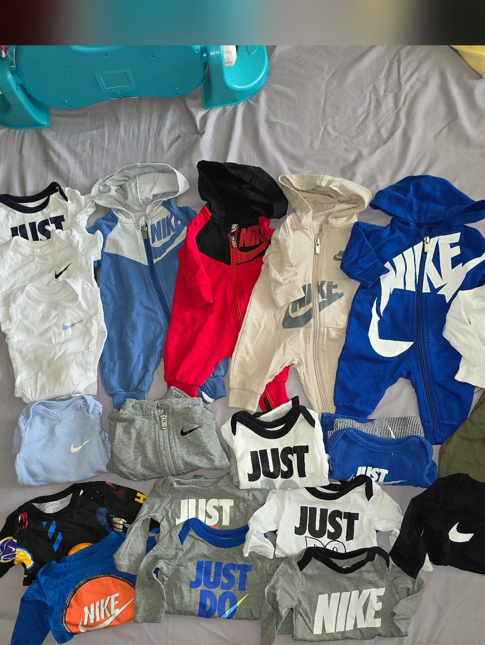 Nike Baby/Toddler Hoodie & Onesie Bundle - Blue, Red, Gray, Cream, White